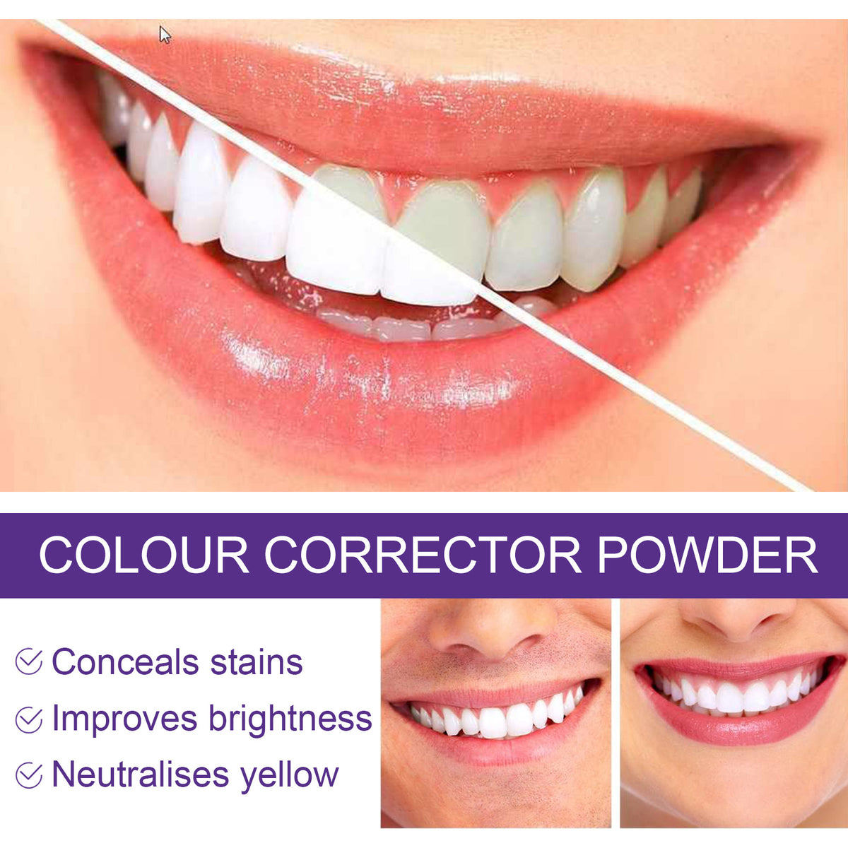 v34 Whitening Powder, Cleaning Stains Freshening Breath And Brightening White Teeth Cleaning Powder
