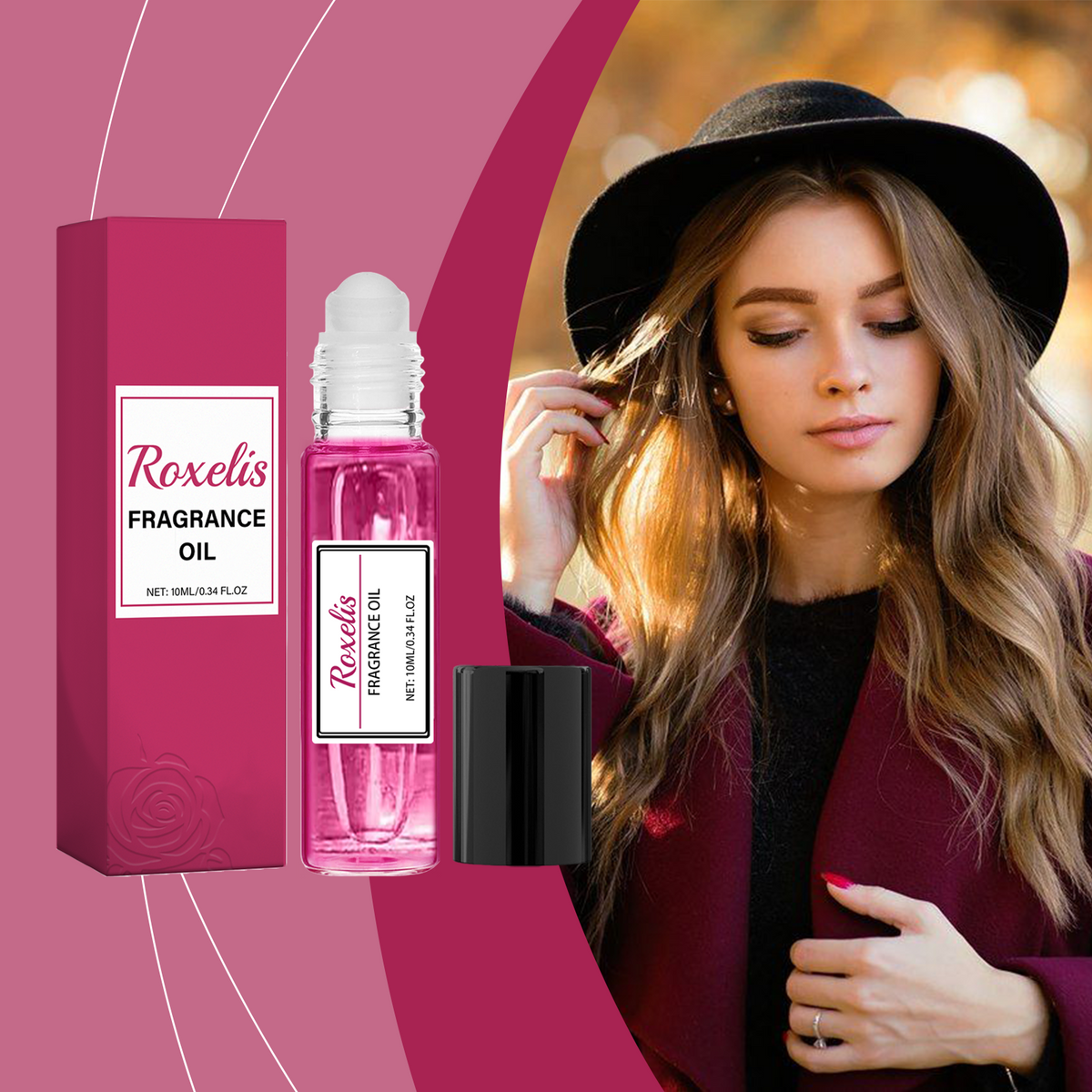 Women's Roll-On Perfume Rose Wrist And Neck With Fragrance Portable Portable Fresh Niche Fragrance Perfume
