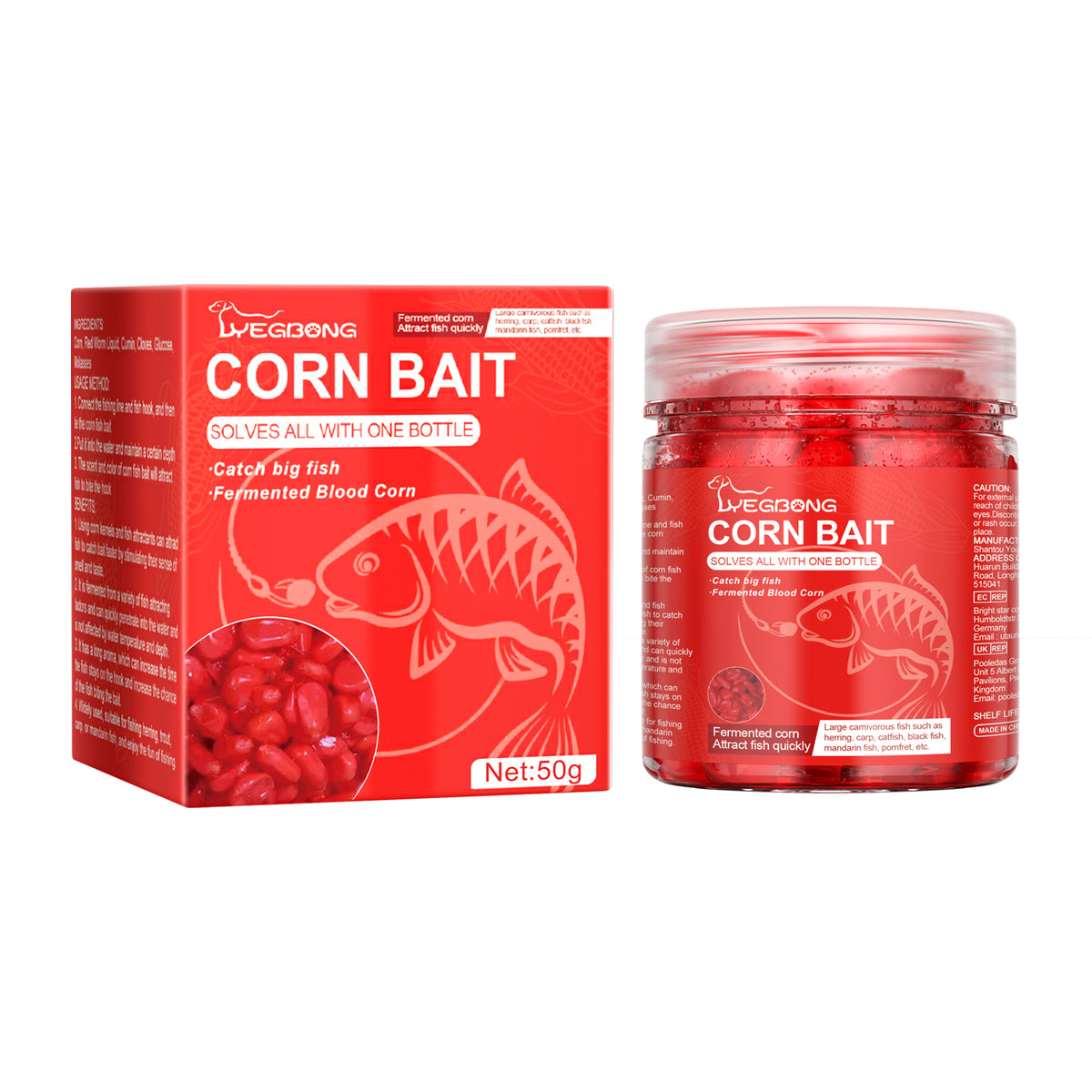 Yegbong Corn Fish Bait, Reservoir Fish Bait Fishing Lure Fish Portable Fish Primer