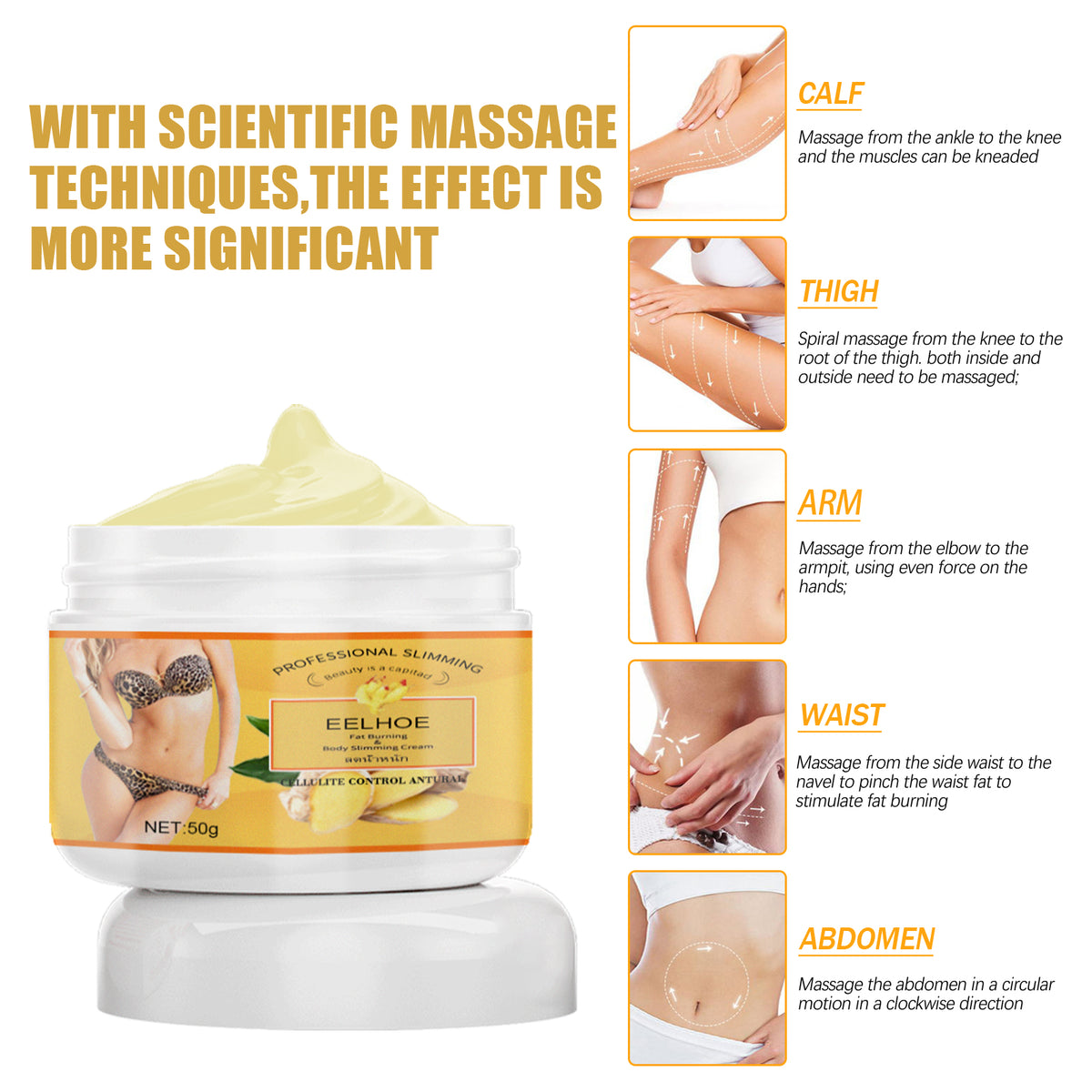 Ginger Slimming Cream, Slimming Fat Burning Body Weight Loss Cream