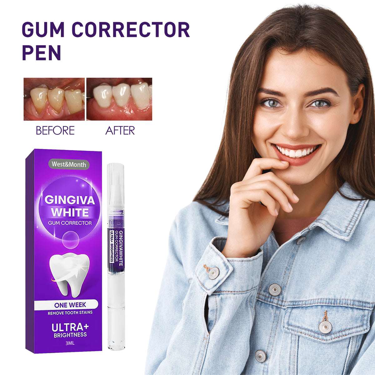 Gum Corrector Pen, Teeth Cleaning Whitening Brightening Repair Gum Teeth Beauty Pen