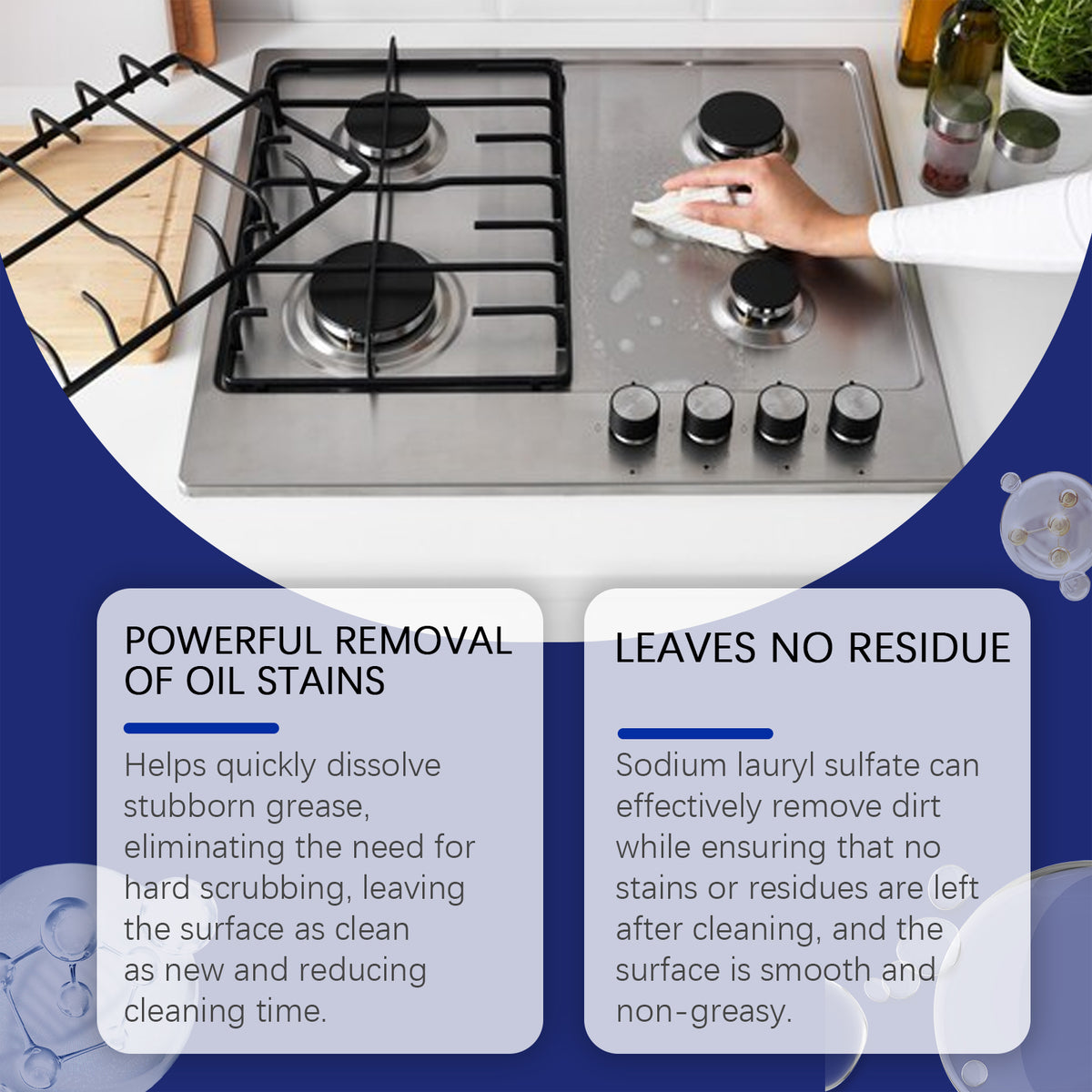 Kitchen Cleaner Oil Cleaning Gentle Home Care Cooktop Degreasing Foam Type