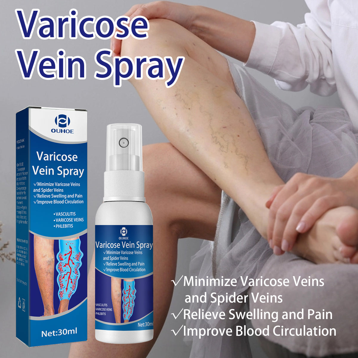 Intravenous Spray, Relief Of Varicose Blood Vessel Bulge Pain Intravenous Massage Treatment Spray