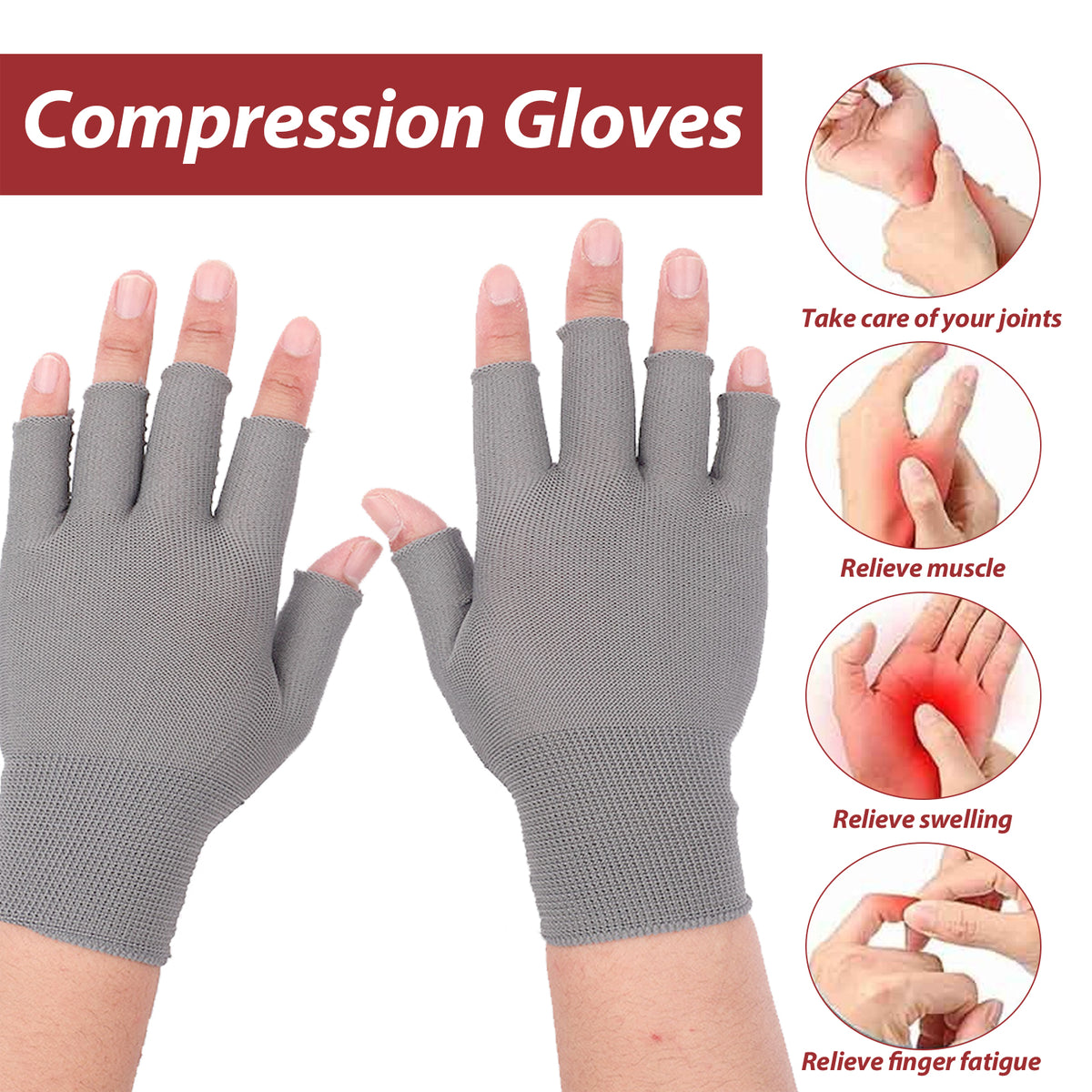 Joint Compression Gloves Relieve Hand Wrist Stiffness Thumb Joint Soreness Swelling Wrist Gloves