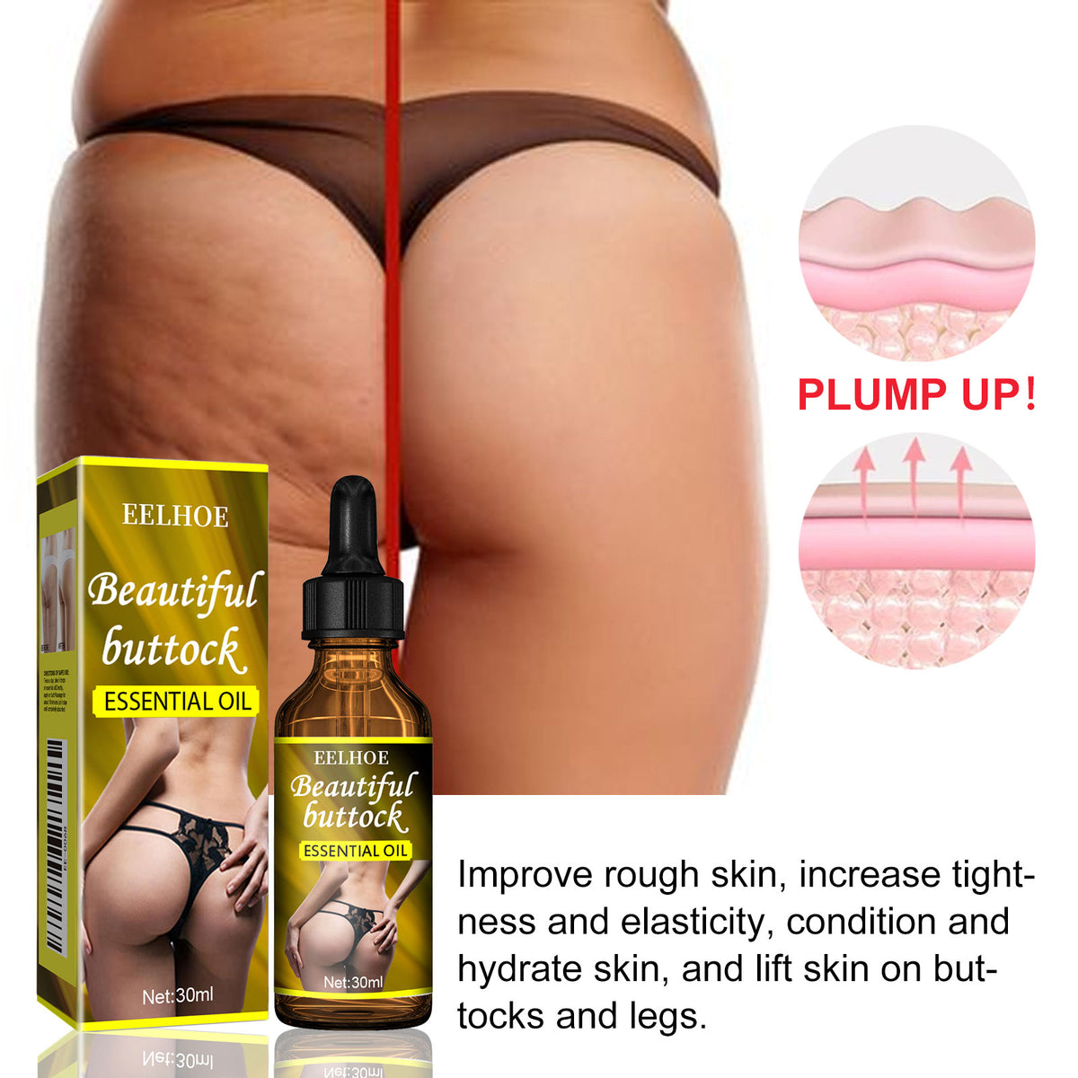 Butt Treatment Essential Oil Highlights The Curves Of The Hips, Tightens The Hips And Moisturizes The Hips Massage Treatment Essential Oil