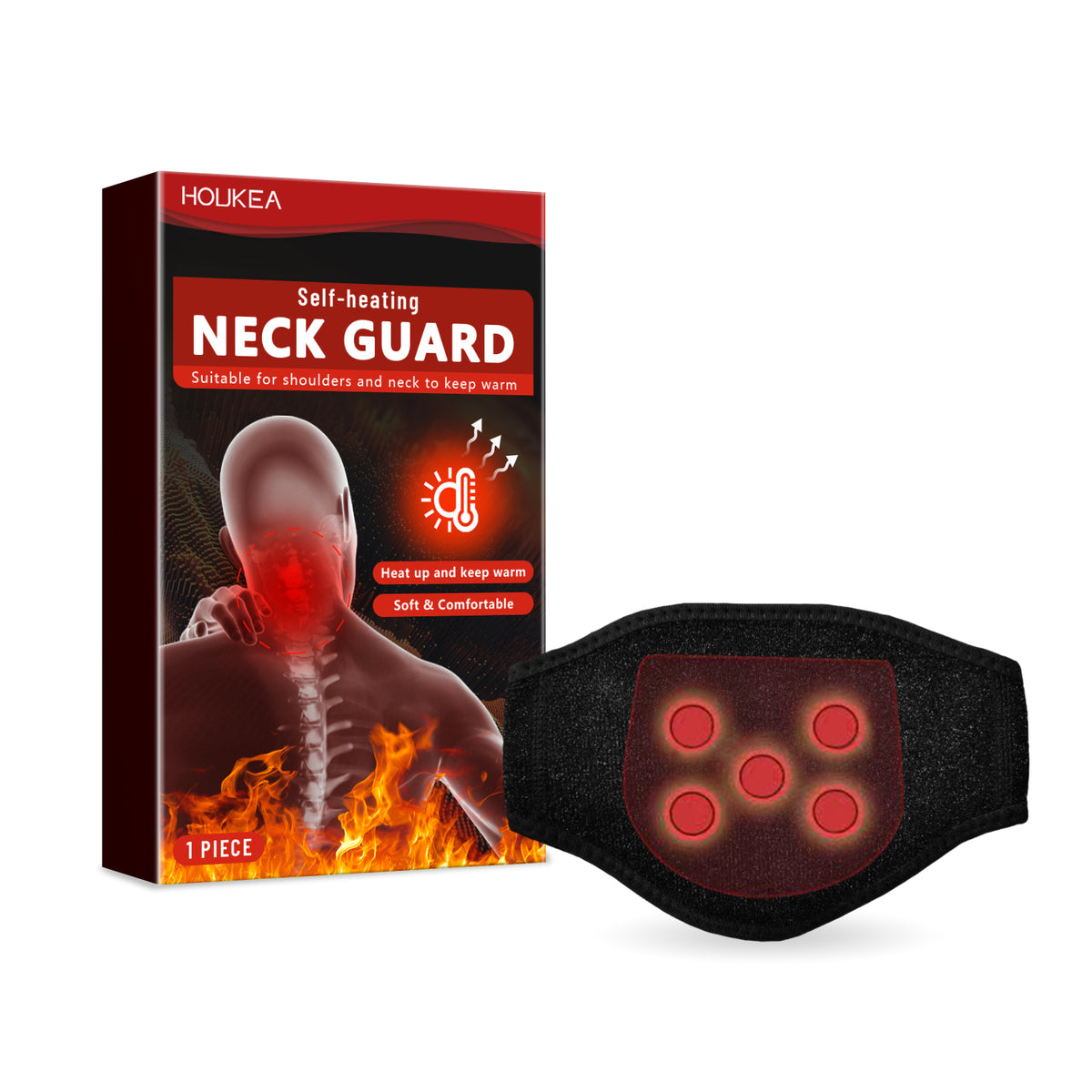 HouKea Self-Heating Shoulder And Neck Hot Compress, Relieve Lumbar Shoulder And Neck Joint Muscle Soreness Spontaneous Hot Compress Band