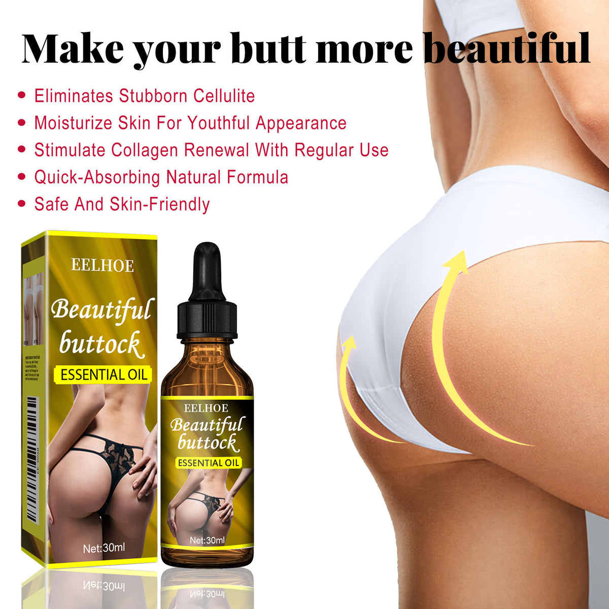 Butt Treatment Essential Oil Highlights The Curves Of The Hips, Tightens The Hips And Moisturizes The Hips Massage Treatment Essential Oil