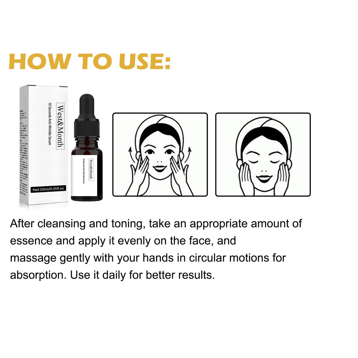 10 Seconds Anti-Wrinkle Serum, Hydrating Firming Skin Care Anti-wrinkle Serum