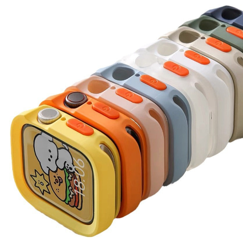 Applicable for Apple Watch S10 Protective Case with Edge Cover Soft Shell iWatch 11 9 SE Matte Finish