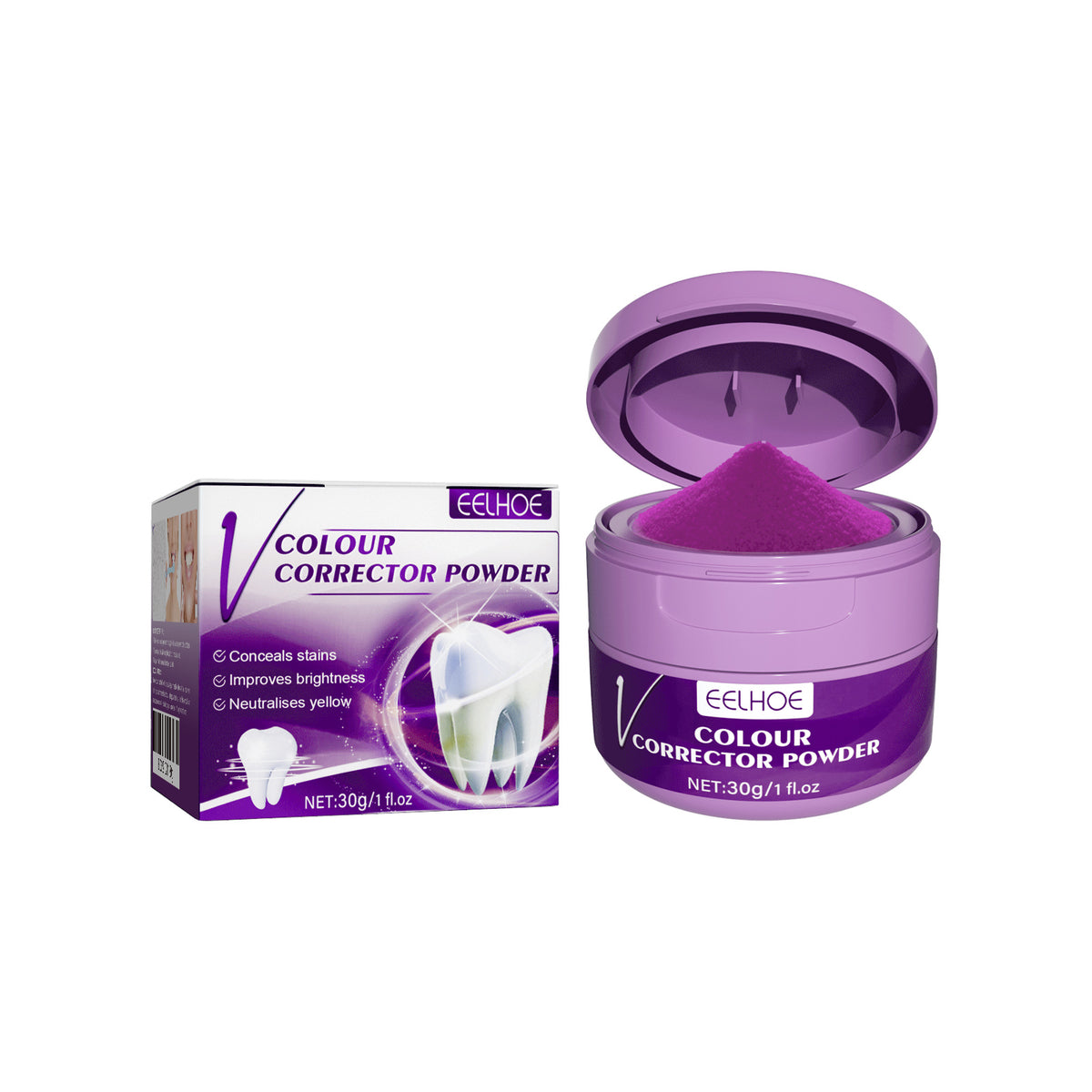v34 Whitening Powder, Cleaning Stains Freshening Breath And Brightening White Teeth Cleaning Powder