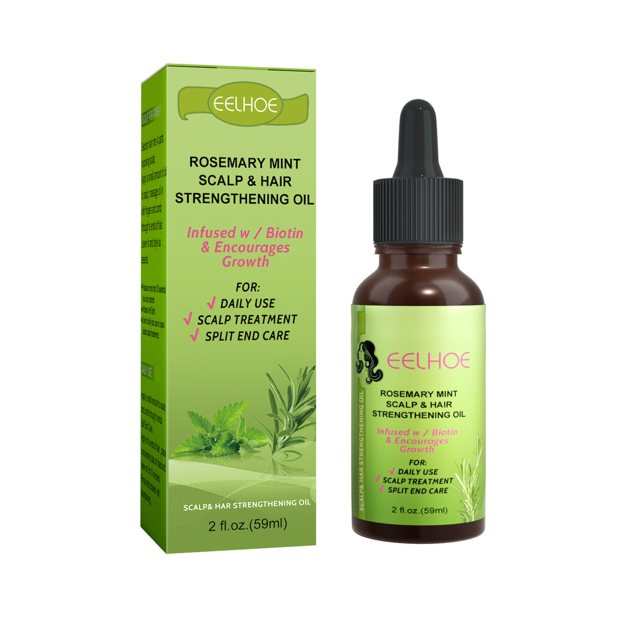 Mint Hair Nutrient Solution, Hair Growth Scalp Care Split Ends Care Strengthen Hair Essential Oil