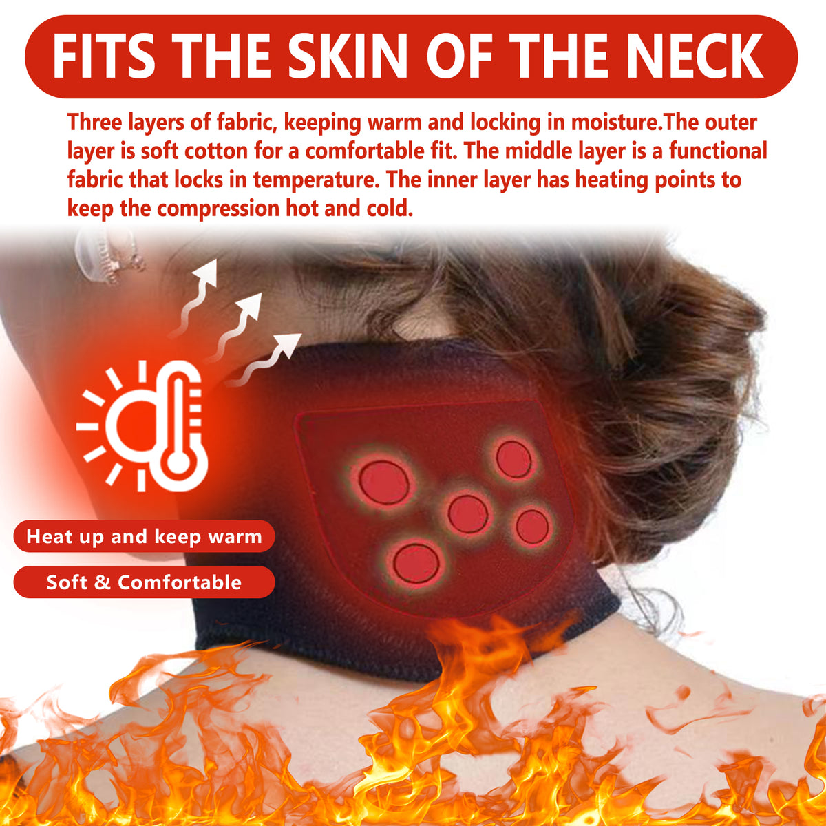 HouKea Self-Heating Shoulder And Neck Hot Compress, Relieve Lumbar Shoulder And Neck Joint Muscle Soreness Spontaneous Hot Compress Band