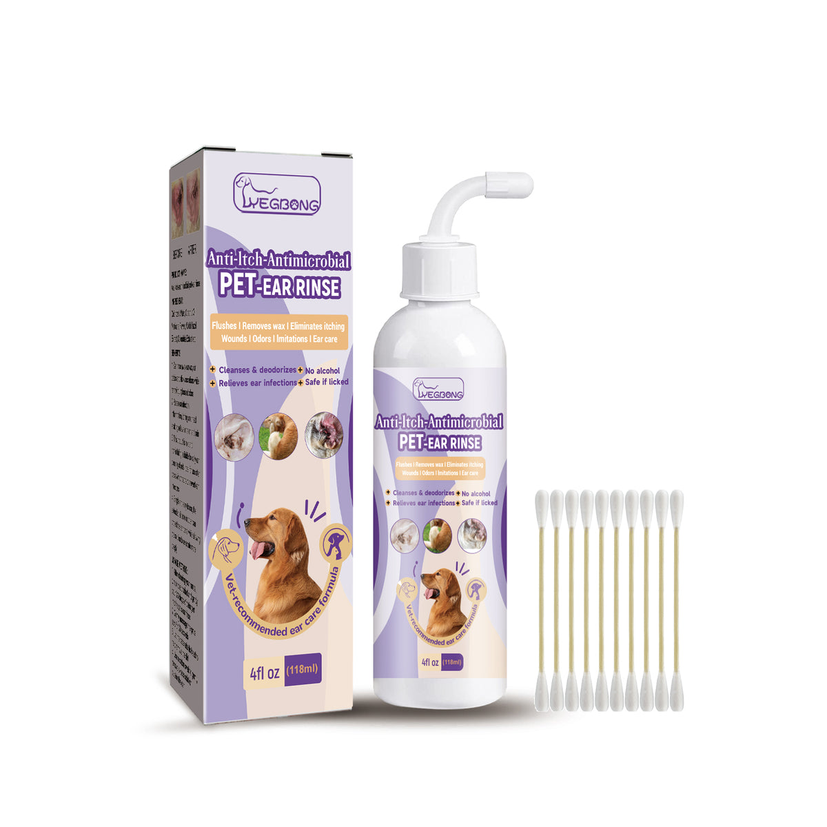 Pet Ear Cleaner, Cats And Dogs Relieves Ear Canal Odors Cleaning Earwax Ear Wash Drops